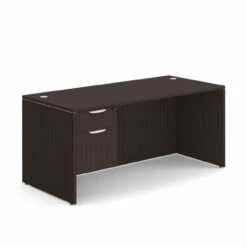 OfficeSource OS Laminate Collection Single 3/4 Pedestal Desk - 66" X 30" -COE DISTRIBUTING Shop per sglhdp102es 01 58123.1649440355
