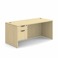 OfficeSource OS Laminate Collection Single 3/4 Pedestal Desk - 66" X 30" -COE DISTRIBUTING Shop per sglhdp102ma 01 31768.1649440355