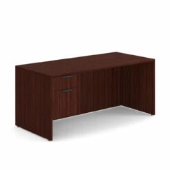OfficeSource OS Laminate Collection Single 3/4 Pedestal Desk - 66" X 30" -COE DISTRIBUTING Shop per sglhdp102mh 01 45548.1649440355