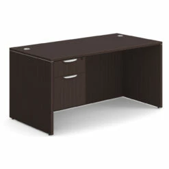 OfficeSource OS Laminate Collection Single 3/4 Pedestal Desk - 60" X 30" -COE DISTRIBUTING Shop per sglhdp103es 01 08628.1665169452