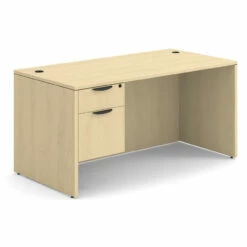 OfficeSource OS Laminate Collection Single 3/4 Pedestal Desk - 60" X 30" -COE DISTRIBUTING Shop per sglhdp103ma 01 05569.1665169452