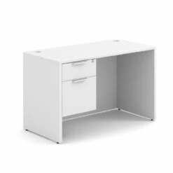 OfficeSource OS Laminate Collection Single 3/4 Pedestal Desk - 48" X 24" -COE DISTRIBUTING Shop per sglhdp104wh 01 60396.1649440383