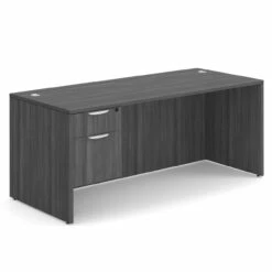 OfficeSource OS Laminate Collection Single 3/4 Pedestal Desk - 71" X 30"