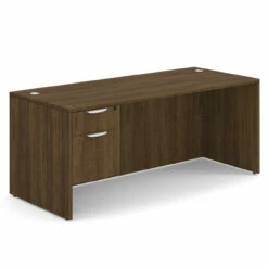 OfficeSource OS Laminate Collection Single 3/4 Pedestal Desk - 71" X 30" -COE DISTRIBUTING Shop per sglhdp105mw 01 08481.1649440402
