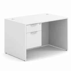 OfficeSource OS Laminate Collection Single 3/4 Pedestal Desk - 48" X 30" -COE DISTRIBUTING Shop per sglhdp121wh 01 73218.1649440416