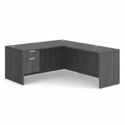 OfficeSource OS Laminate Collection Single 3/4 Pedestal "L" Desk - 66" X 30"