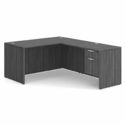 OfficeSource OS Laminate Collection Single 3/4 Pedestal "L" Desk - 60" X 30"