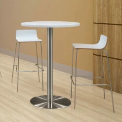 OfficeSource | Bleecker Street Collection | Cafe Height, Low Back Wood Stool With Chrome Base (Pack Of 4) -COE DISTRIBUTING Shop per st197wh 12 5 87282.1691698572