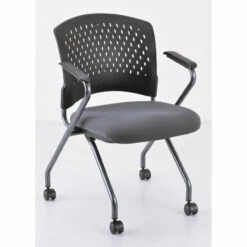 OfficeSource | Perch | Nesting Chair With Arms And Casters - Fabric