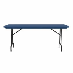 OfficeSource | Colorful Blow Mold Folding Tables | Fixed Height Blow Mold Table - 60" X 30" -COE DISTRIBUTING Shop pr cor r3060blu 01front 99346.1668460345