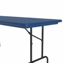 OfficeSource | Colorful Blow Mold Folding Tables | Fixed Height Blow Mold Table - 60" X 30" -COE DISTRIBUTING Shop pr cor r3060blu 03edge detail 90748.1668460345