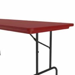 OfficeSource | Colorful Blow Mold Folding Tables | Fixed Height Blow Mold Table - 60" X 30" -COE DISTRIBUTING Shop pr cor r3060red 02edge detail 74564.1675963042