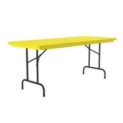 OfficeSource | Colorful Blow Mold Folding Tables | Fixed Height Blow Mold Table - 60" X 30" -COE DISTRIBUTING Shop pr cor r3060ylw 02profile 76013.1675963042