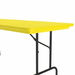 OfficeSource | Colorful Blow Mold Folding Tables | Fixed Height Blow Mold Table - 60" X 30" -COE DISTRIBUTING Shop pr cor r3060ylw 03edge detail 25712.1675963042