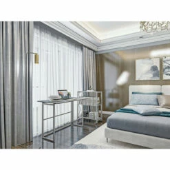 OfficeSource | Any Space WFH | Folding Desk With Silver Frame -COE DISTRIBUTING Shop pr omn fd4224sibg 11 4 48423.1630086564