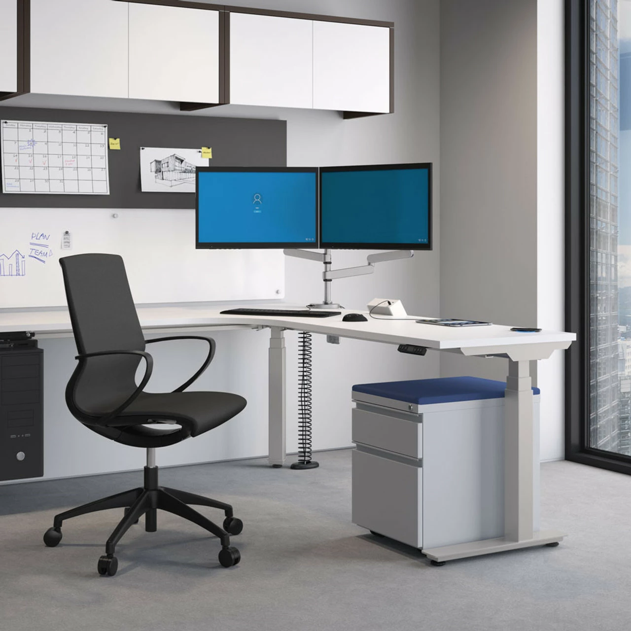 OfficeSource Monitor Arms Dual Monitor Arm - Silver 4 OfficeSource Monitor Arms Dual Monitor Arm - Silver - Image 2