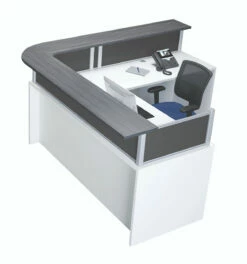 OfficeSource | Borders II | Corner Transaction Top 30"W X 12"D (Right) -COE DISTRIBUTING Shop pr per osb20wh sample coolgray panels 80241.1653357578