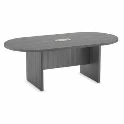 OfficeSource | OS Conference Tables | Racetrack Conference Table With Slab Base - 8'