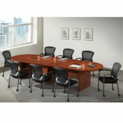 OfficeSource OS Conference Tables Racetrack Conference Table With Slab Base - PL138 -COE DISTRIBUTING Shop pr per pl138ch 56255.1643057161
