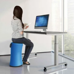 OfficeSource | StandUp Standing Desk Collection | Pneumatic Height Adjustable Base With Casters - 60"W X 24"D -COE DISTRIBUTING Shop pr per pltphab2460wfsi 03environment 50216.1630088145