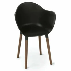 OfficeSource Allure Collection Plastic Bucket Chair With Light Wood Legs
