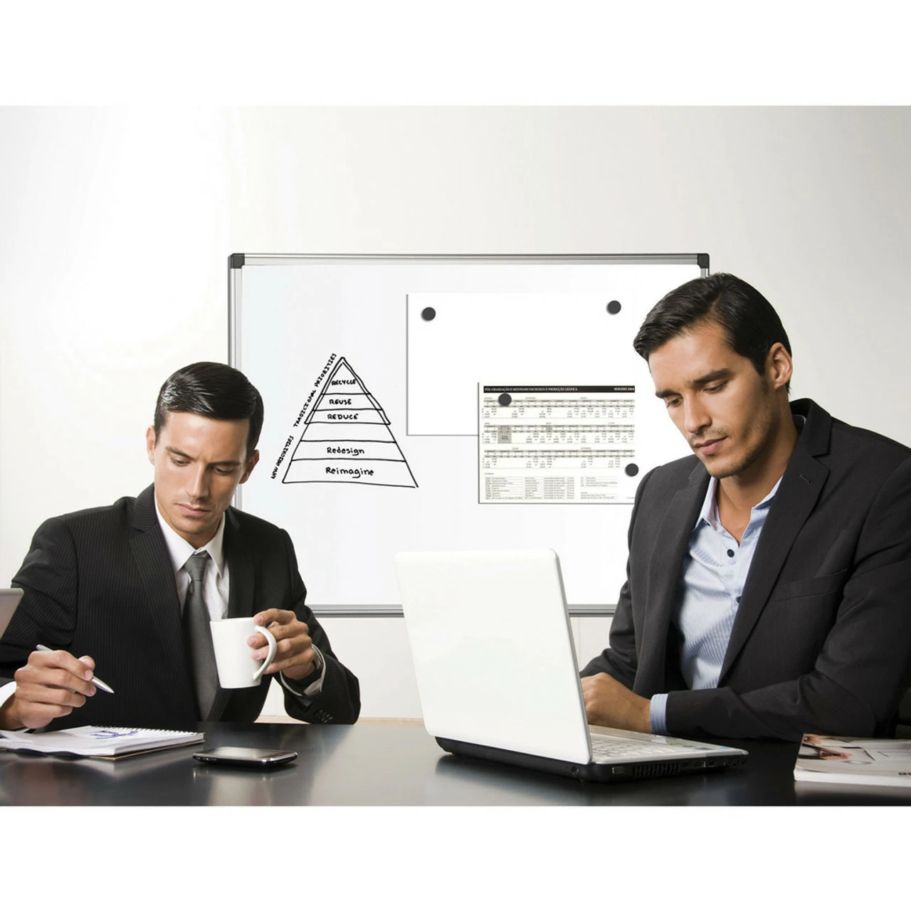 OfficeSource ViZual Collection Magnetic Porcelain Dry-Erase Board With Aluminum Frame - 36" X 48" 8 OfficeSource ViZual Collection Magnetic Porcelain Dry-Erase Board With Aluminum Frame - 36" X 48" - Image 6