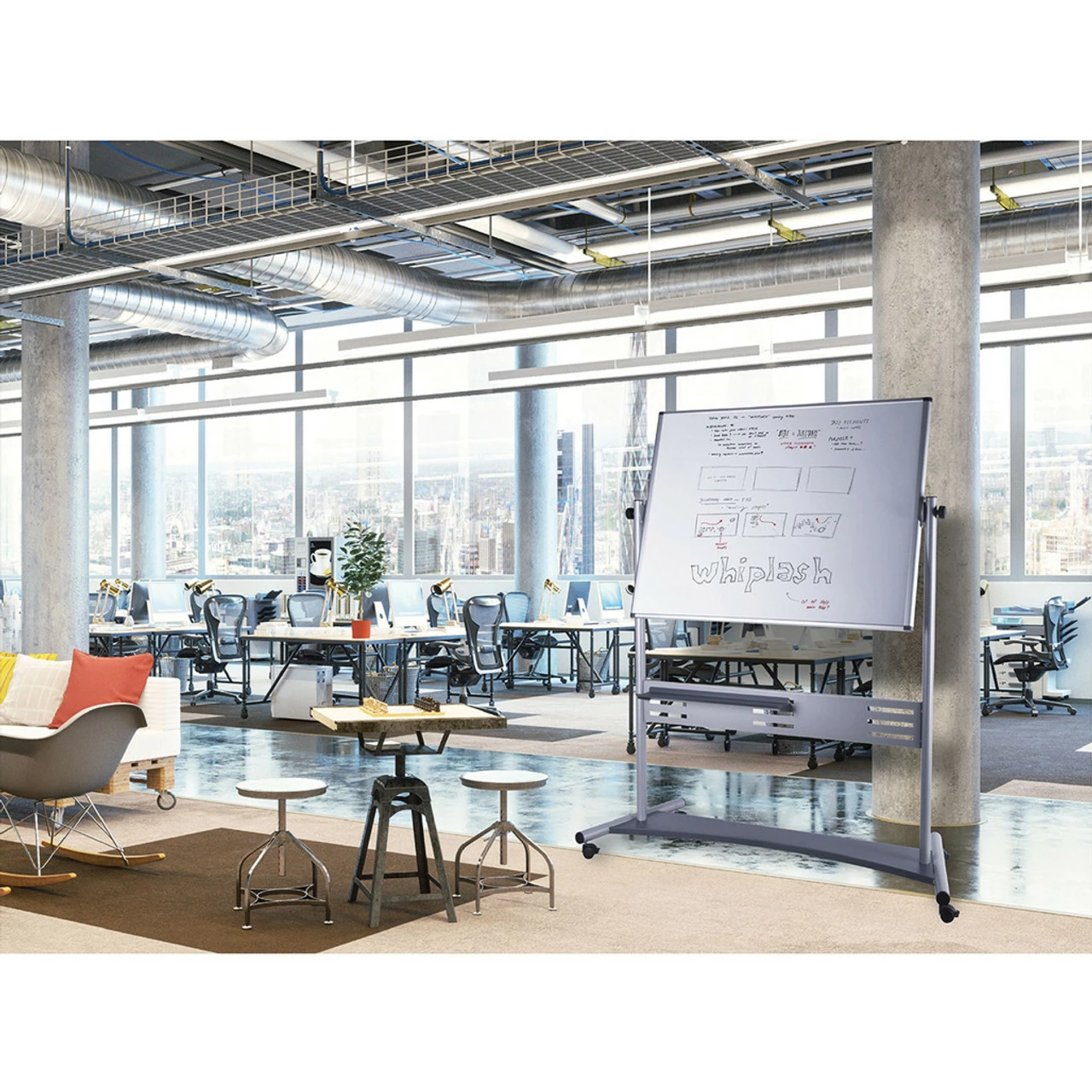 OfficeSource ViZual Collection Dry-Erase Mobile Revolving Easel - 48" X 72" 10 OfficeSource ViZual Collection Dry-Erase Mobile Revolving Easel - 48" X 72" - Image 8