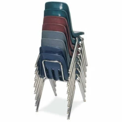 Virco | Classic Series Stack Chairs | Student Chair - 16"H -COE DISTRIBUTING Shop pr vir 9016blu65chrm 02stacked 23838.1662483091