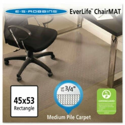 OfficeSource By ES Robbins Everlife Chair Mat For Medium Pile Carpet, 45" X 53" Rectangle, Clear -COE DISTRIBUTING Shop pr1 esr st4553rbvc 05218.1649083576