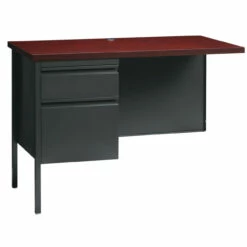 OfficeSource Raleigh Collection Left Hand, Single Pedestal Return - 42"W X 24"D