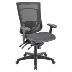 OfficeSource | CoolMesh Pro Collection | All Mesh, Multi-Function, High Back Chair With Adjustable Arms And Black Frame