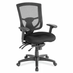 OfficeSource | CoolMesh Pro Collection | Multi-Function, Mid Back Chair With Upholstered Seat, Adjustable Arms And Black Frame -COE DISTRIBUTING Shop pr1 per 8054asns7700f9106 02877.1665169602