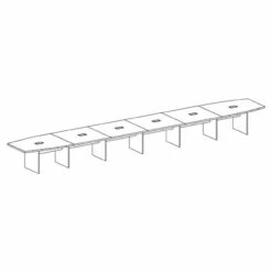 OfficeSource | OS Laminate Conference Tables | Expandable Boat Shaped Conference Table With Slab Base - 27.8'