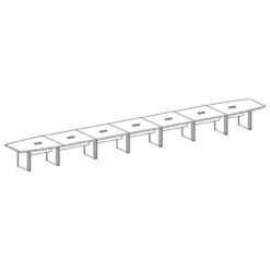 OfficeSource | OS Laminate Conference Tables | Expandable Boat Shaped Conference Table With Elliptical Base - 29.7