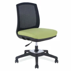 OfficeSource | Sit Up | Armless, Mesh Back Core Chair With Rotating Tilt And Black Base