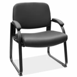 OfficeSource | Big & Tall | Big & Tall Sled Based Guest Chair With Black Frame