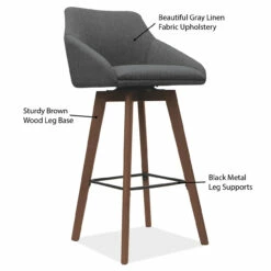 OfficeSource | Arbor | Swivel Stool With Brown Wood Legs 11 OfficeSource | Arbor | Swivel Stool With Brown Wood Legs -COE DISTRIBUTING Shop qia 11871fgr 09 11863.1661886666