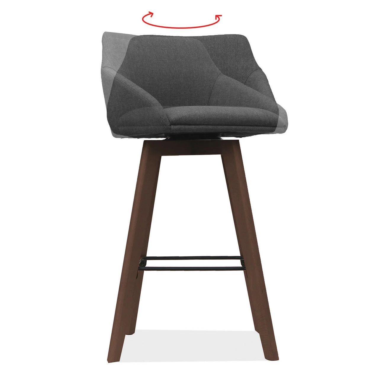 OfficeSource | Arbor | Swivel Stool With Brown Wood Legs 5 OfficeSource | Arbor | Swivel Stool With Brown Wood Legs - Image 3