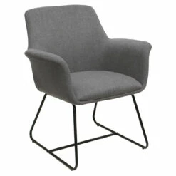 OfficeSource Bolster Collection Mid Back Guest Chair With Metal Sled Base