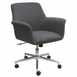 OfficeSource Bolster Collection Mid Back Swivel Chair With 5 Star Chrome Base