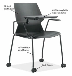 OfficeSource | Scholar | Mobile Student Chair With Tablet Arm And Casters -COE DISTRIBUTING Shop yiz 08af1mmtbk INFO 60474.1644512929